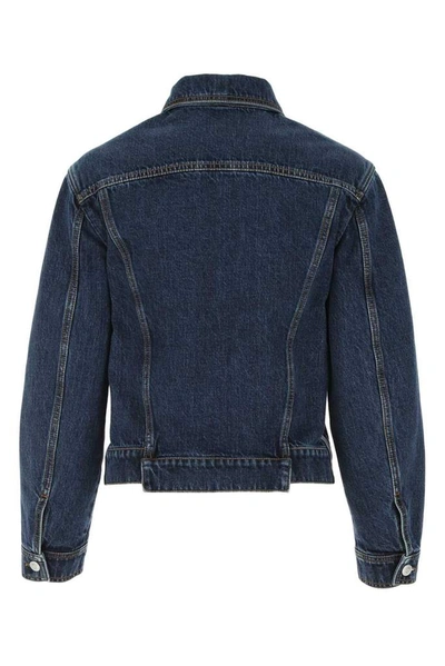 Shop Alexander Mcqueen Side Stripe Denim Jacket In Blue