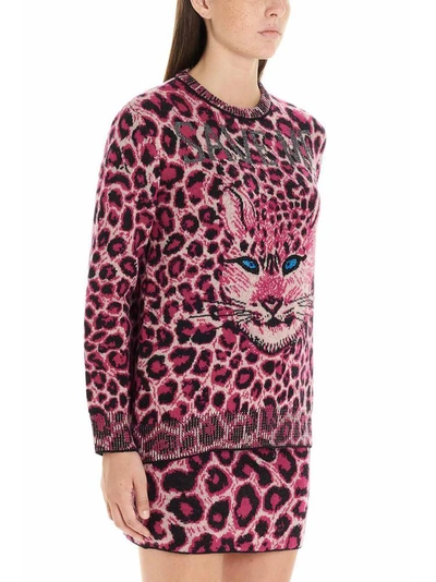 Shop Alberta Ferretti Save Me Leopard Knitted Sweater In Multi
