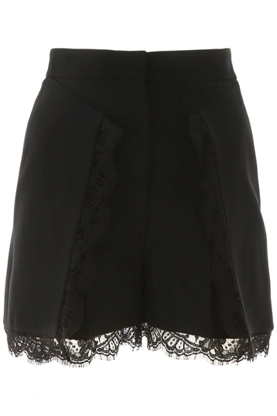 Shop Alexander Mcqueen Lace Detail Shorts In Black