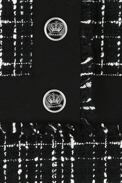 Shop Dolce & Gabbana Tweed Button In Multi