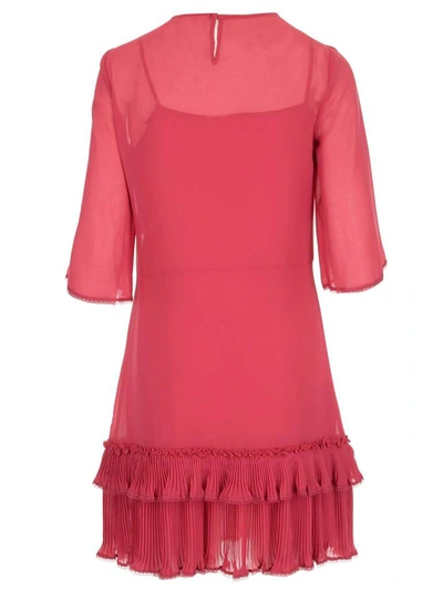 Shop See By Chloé Pleated Ruffle Hem Dress In Pink