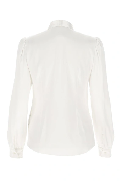 Shop Dolce & Gabbana Pussy Bow Blouse In White