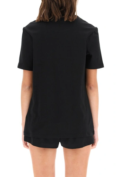 Shop Versace Gv Signature Embroidered T In Black