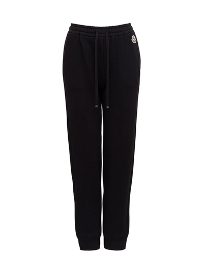 Shop Moncler Logo Patch Track Pants In Black