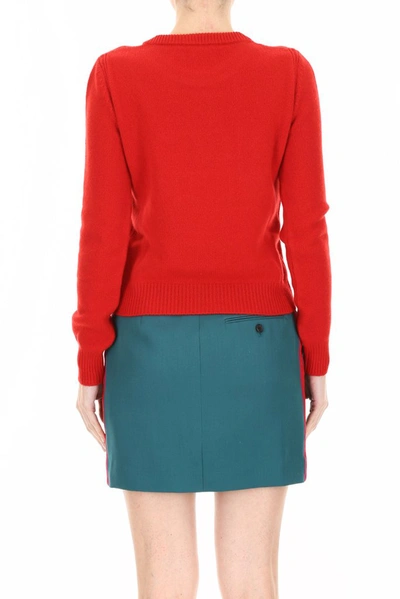 Shop Alberta Ferretti Merry Christmas Sweater In Red