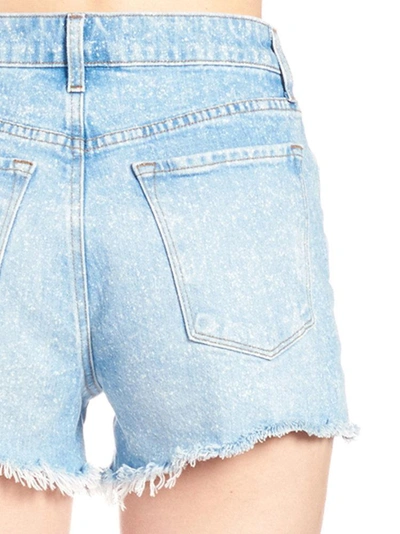 Shop J Brand Ripped Hem Mini Shorts In Blue