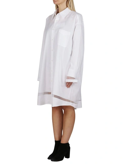 Shop Maison Margiela Panelled Shirt Dress In White