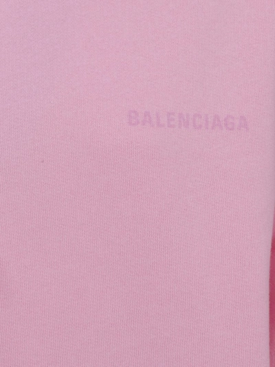 Shop Balenciaga Logo Printed Oversize Hoodie In Pink