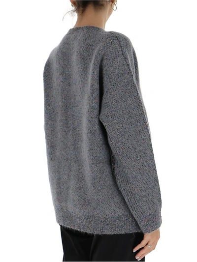 Shop Stella Mccartney Sequin Knit Sweater In Grey