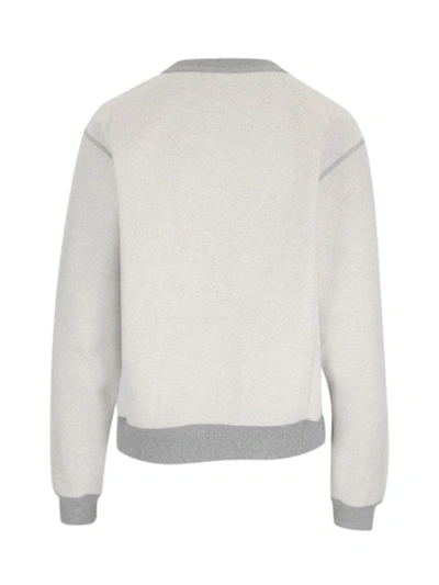 Shop Loewe Anagram Embroidered Sweatshirt In Grey