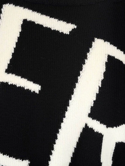 Shop Versace Logo Intarsia Sweater In Black