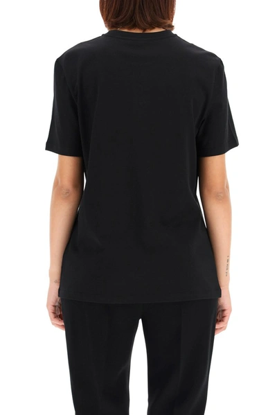 Shop Versace Embroidered Gv Signature T In Black