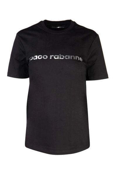 Shop Paco Rabanne Logo Printed T In Black