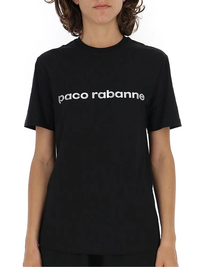 Shop Paco Rabanne Logo Printed T In Black