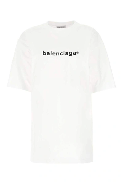 Shop Balenciaga Copyright Logo Printed T In White