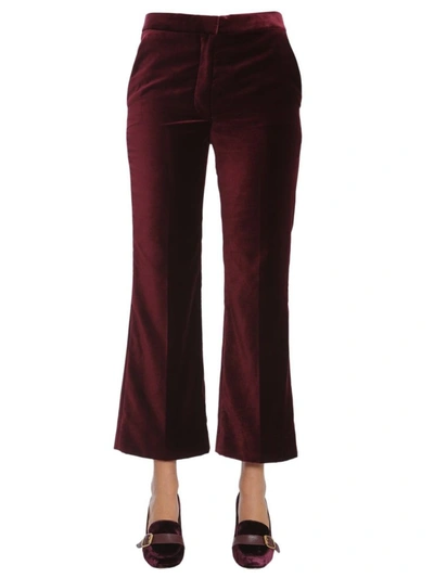 Shop Stella Mccartney Cropped Flared Pants In Red