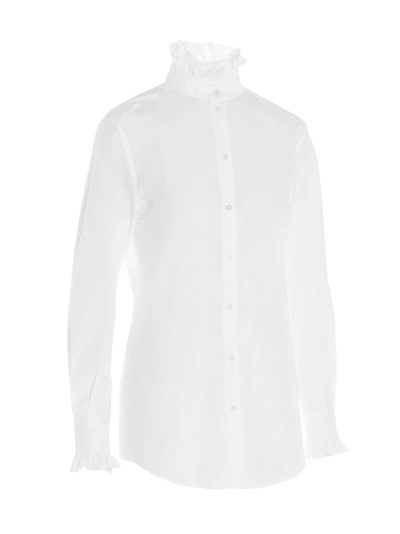 Shop Dolce & Gabbana Ruffled Collar Shirt In White