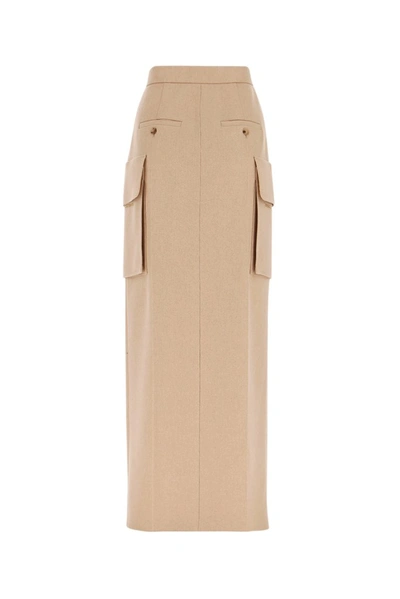 Shop Max Mara Maxi Skirt In Beige