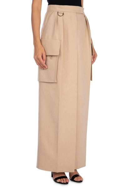 Shop Max Mara Maxi Skirt In Beige