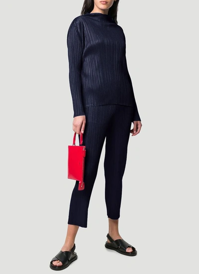 Shop Issey Miyake Pleats Please By  Pleated Pants In Blue