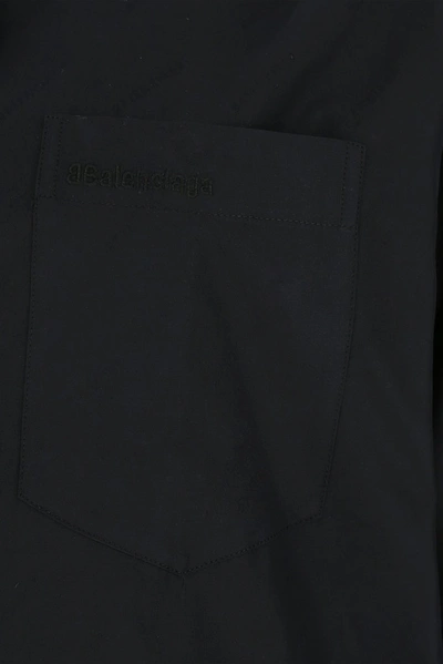 Shop Balenciaga Logo Embroidered Shirt In Black