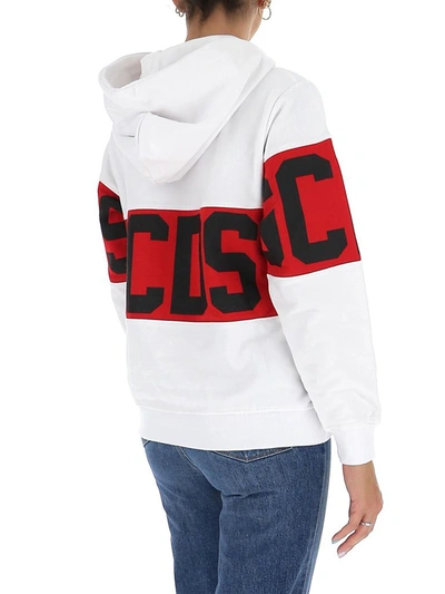 Shop Gcds Logo Band Hoodie In White