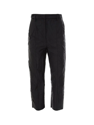 Shop Mm6 Maison Margiela Crinkled Effect Trousers In Black