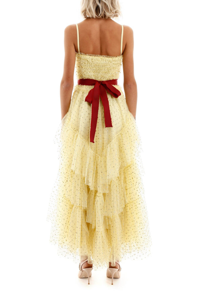 Shop Red Valentino Redvalentino Tulle Tiered Maxi Dress In Yellow