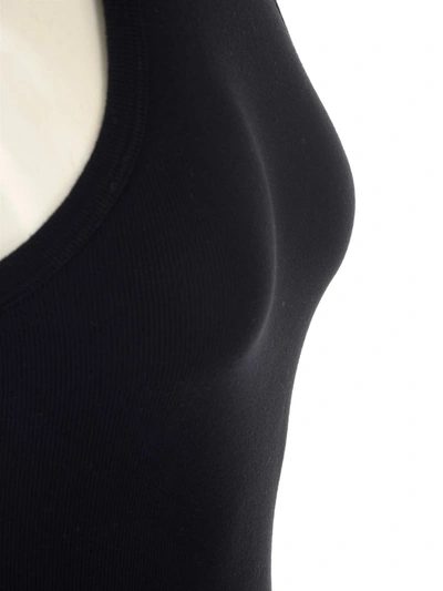 Shop Agolde High Neck Racerback Bodysuit In Black