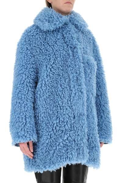 Shop Stella Mccartney Faux Fur Josephine Coat In Blue