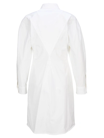 Shop Bottega Veneta Shirt Dress In White