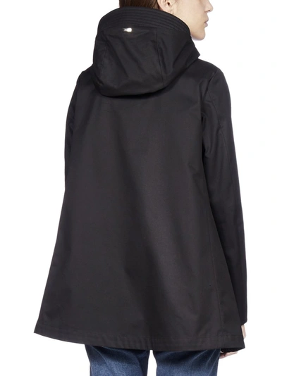 Shop Herno Scarf Detail Hooded Jacket In Black