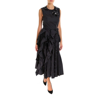 Shop Moncler Genius Moncler X Simone Rocha Ruffled Dress In Black