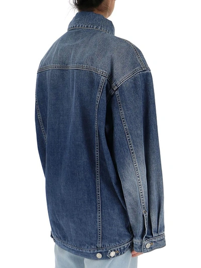 Shop Givenchy Chain Embellished Oversized Denim Jacket In Blue
