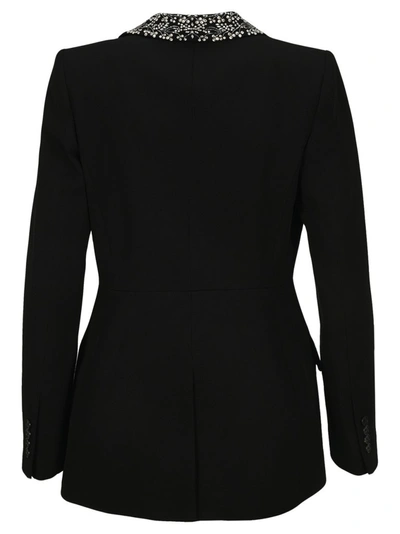 Shop Givenchy Embellished Collar Peplum Blazer In Black