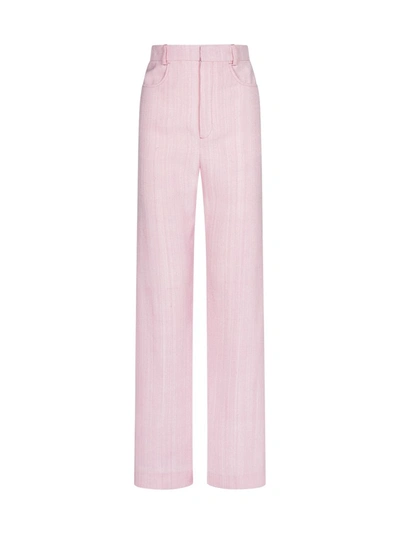 Shop Jacquemus Le Pantalon Sauge High Waist Pants In Pink