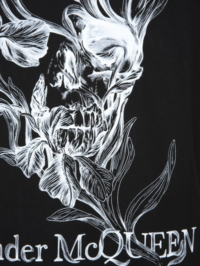 Shop Alexander Mcqueen Skull Floral Printed T In Black