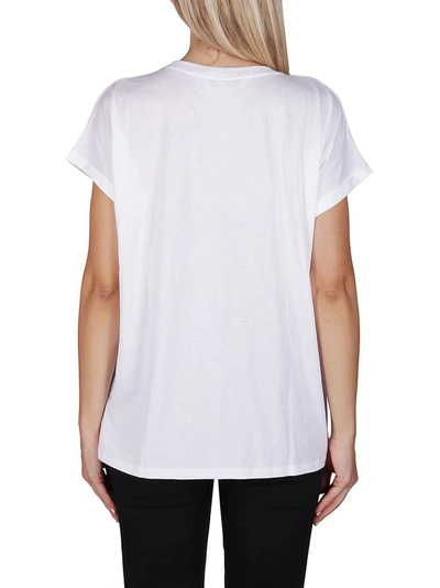 Shop Balmain Flocked Logo T In White