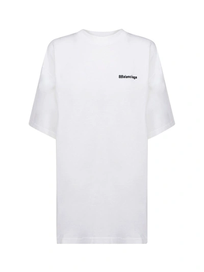 Shop Balenciaga Bb Logo Print Oversized T In White