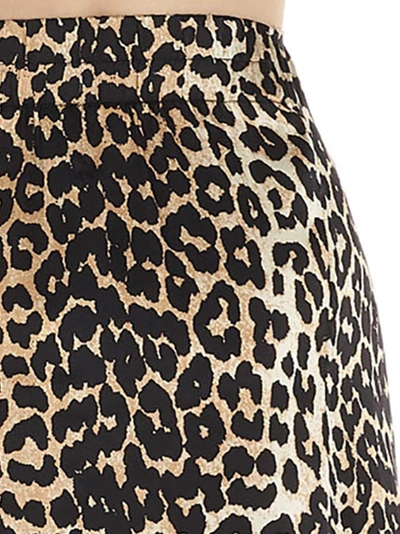 Shop Ganni Leopard Print Tie Front Skirt In Multi