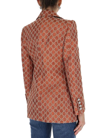 Shop Gucci Gg Jacquard Monogram Blazer In Multi