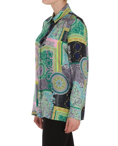 Shop Versace Barocco Printed Shirt In Multi