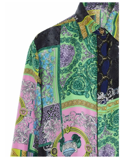 Shop Versace Barocco Printed Shirt In Multi