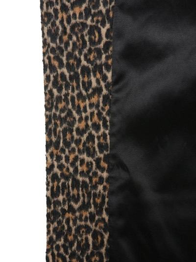 Shop Saint Laurent Leopard Print Fringed Jacket In Multi