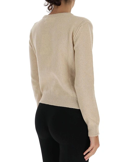Shop Alberta Ferretti Love Me Sequins Sweater In Beige