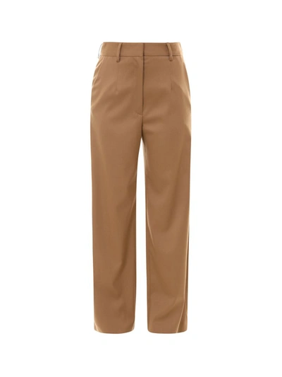 Shop Mm6 Maison Margiela High Waisted Trousers In Brown