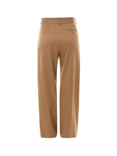 Shop Mm6 Maison Margiela High Waisted Trousers In Brown