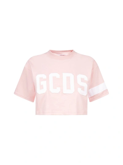 Shop Gcds Logo Print Cropped T In Pink