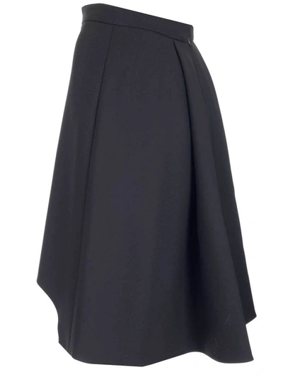Shop Alexander Mcqueen Asymmetric Hem Skirt In Black