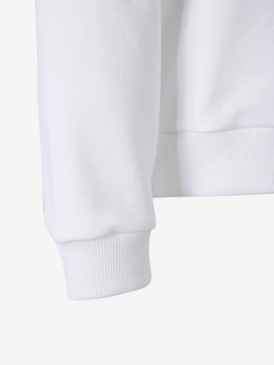 Shop Balmain Logo Printed Crewneck Sweatshirt In White